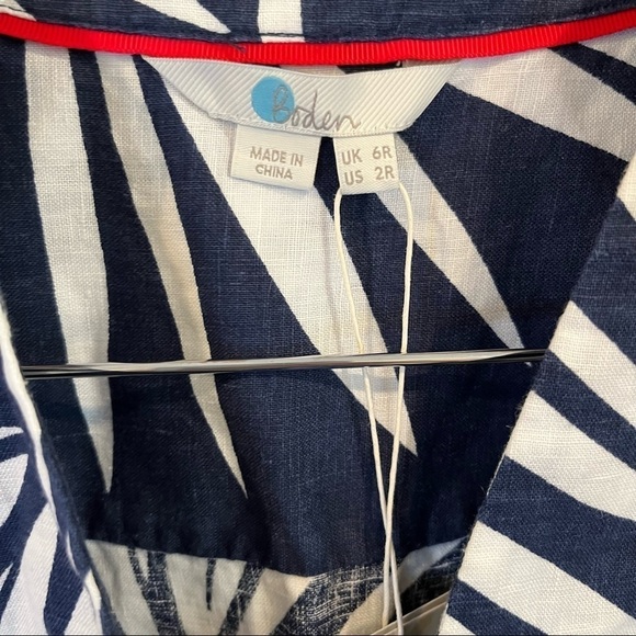 New with Tags Boden size 2 navy holiday palm tunic with red Pom Pom details - Picture 5 of 6